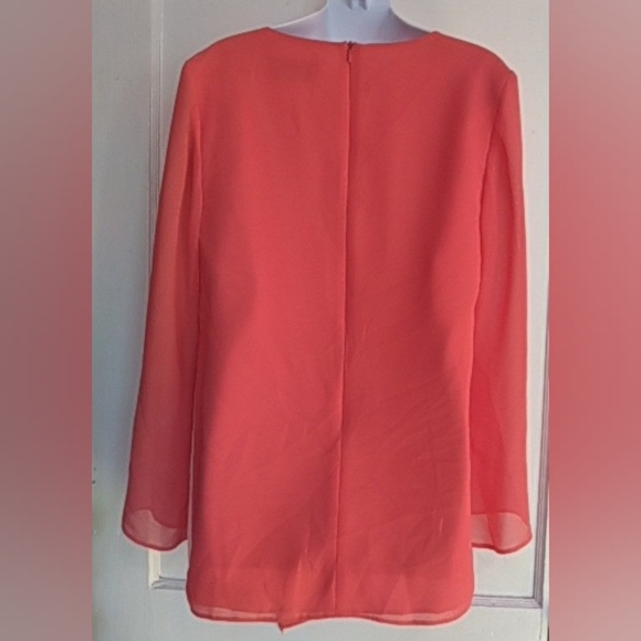 Elegant Coral and Pink Women's Blouse - Picture 5 of 9